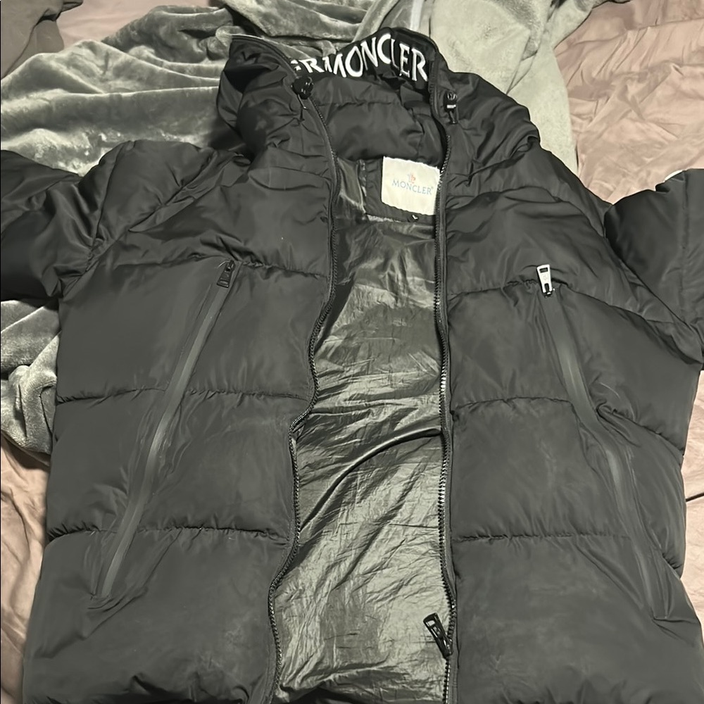 Moncler Charcoal Hooded Puffer Jacket